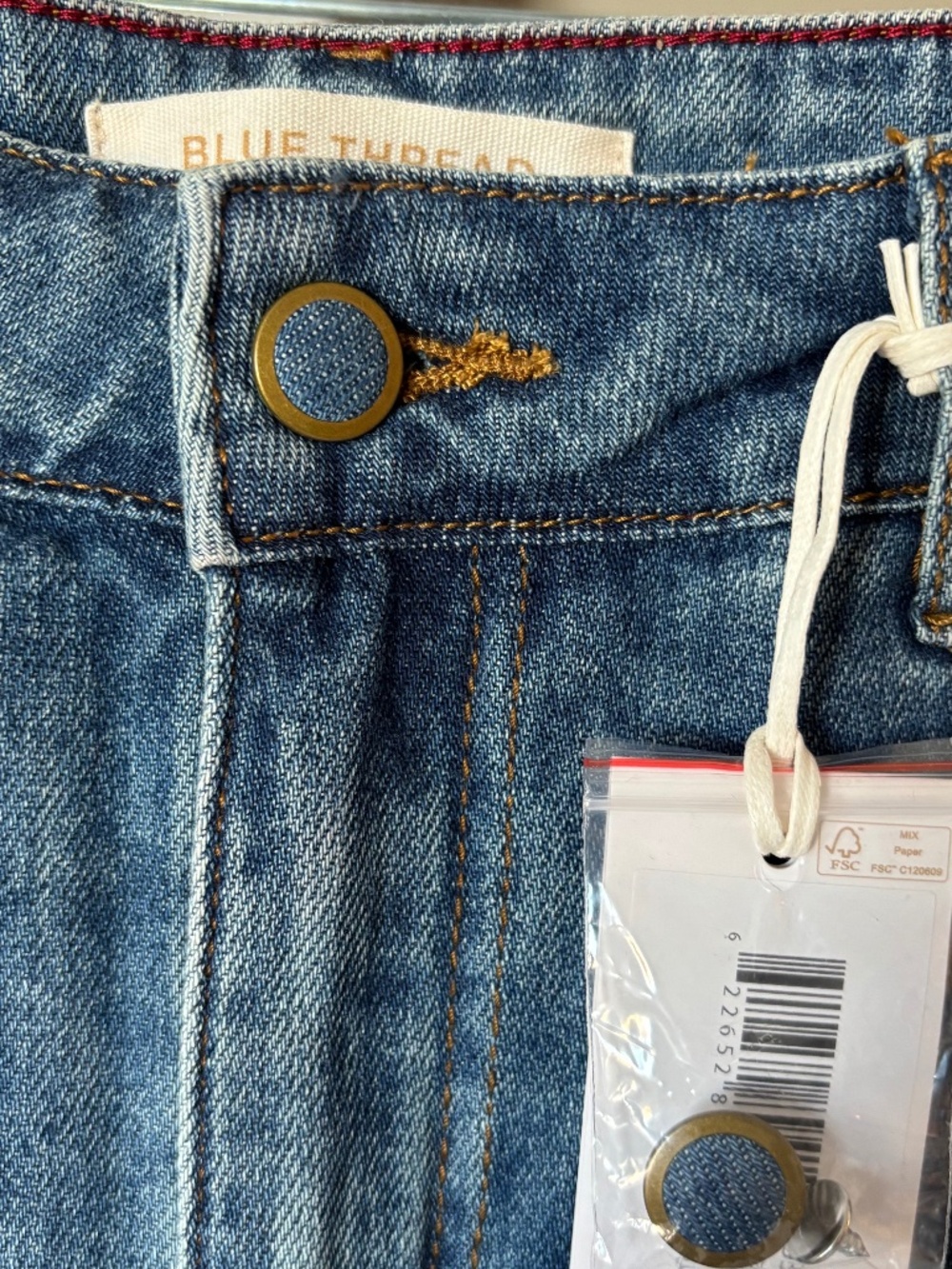 NWT - Tribal BLUE THREAD BROOKE TAILORED FRONT PLEATS WIDE LEG DENIM
